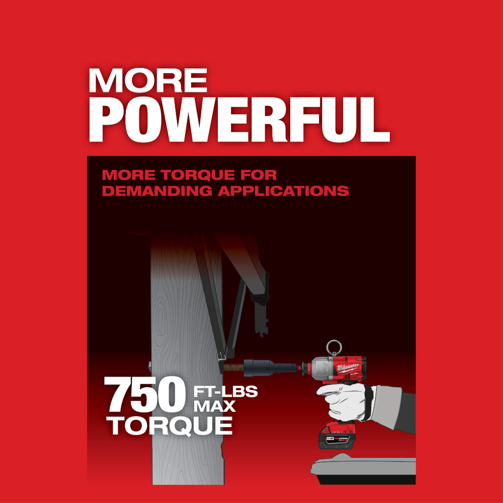 Milwaukee M18 FUEL 7/16 Inch Hex Lineman Utility High Torque Impact Wrench Kit with One Key from Columbia Safety